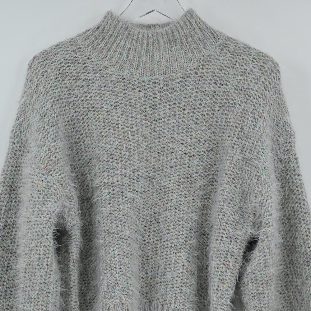 NEW JOIE Women’s Size S Markita Fuzzy Knit Turtleneck Sweater Heather Celadon - Picture 3 of 8